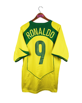 maillot vintage domicile du Brésil 2004 floqué Ronaldo #9