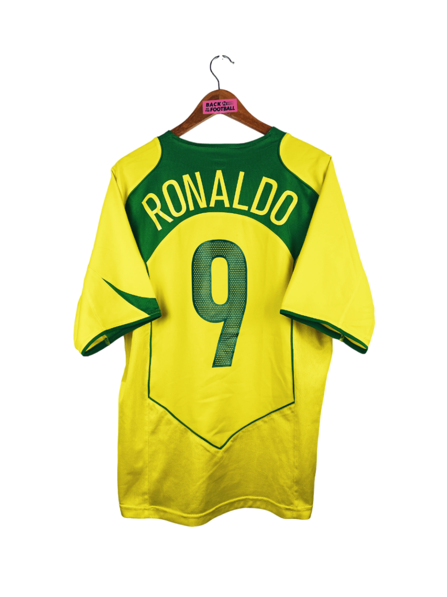 maillot vintage domicile du Brésil 2004 floqué Ronaldo #9