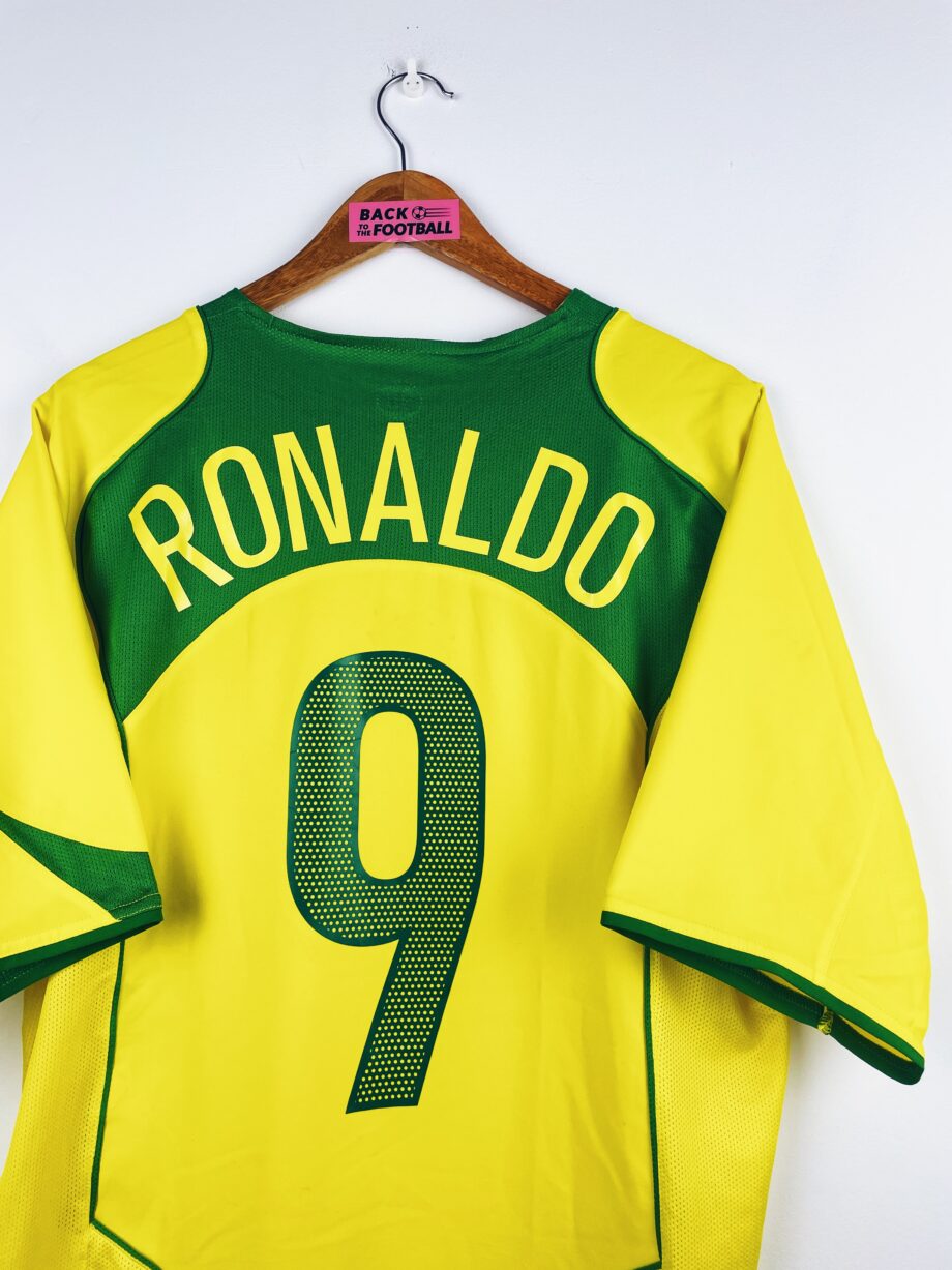 maillot vintage domicile du Brésil 2004 floqué Ronaldo #9