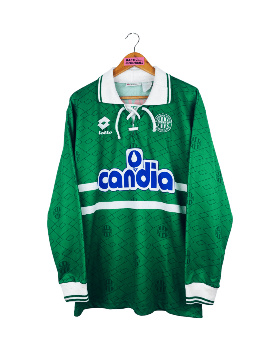 maillot vintage domicile de l'AS Saint-Etienne 1995/1997 manches longues issu du stock pro (player issue)