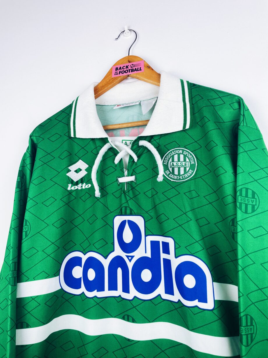 maillot vintage domicile de l'AS Saint-Etienne 1995/1997 manches longues issu du stock pro (player issue)