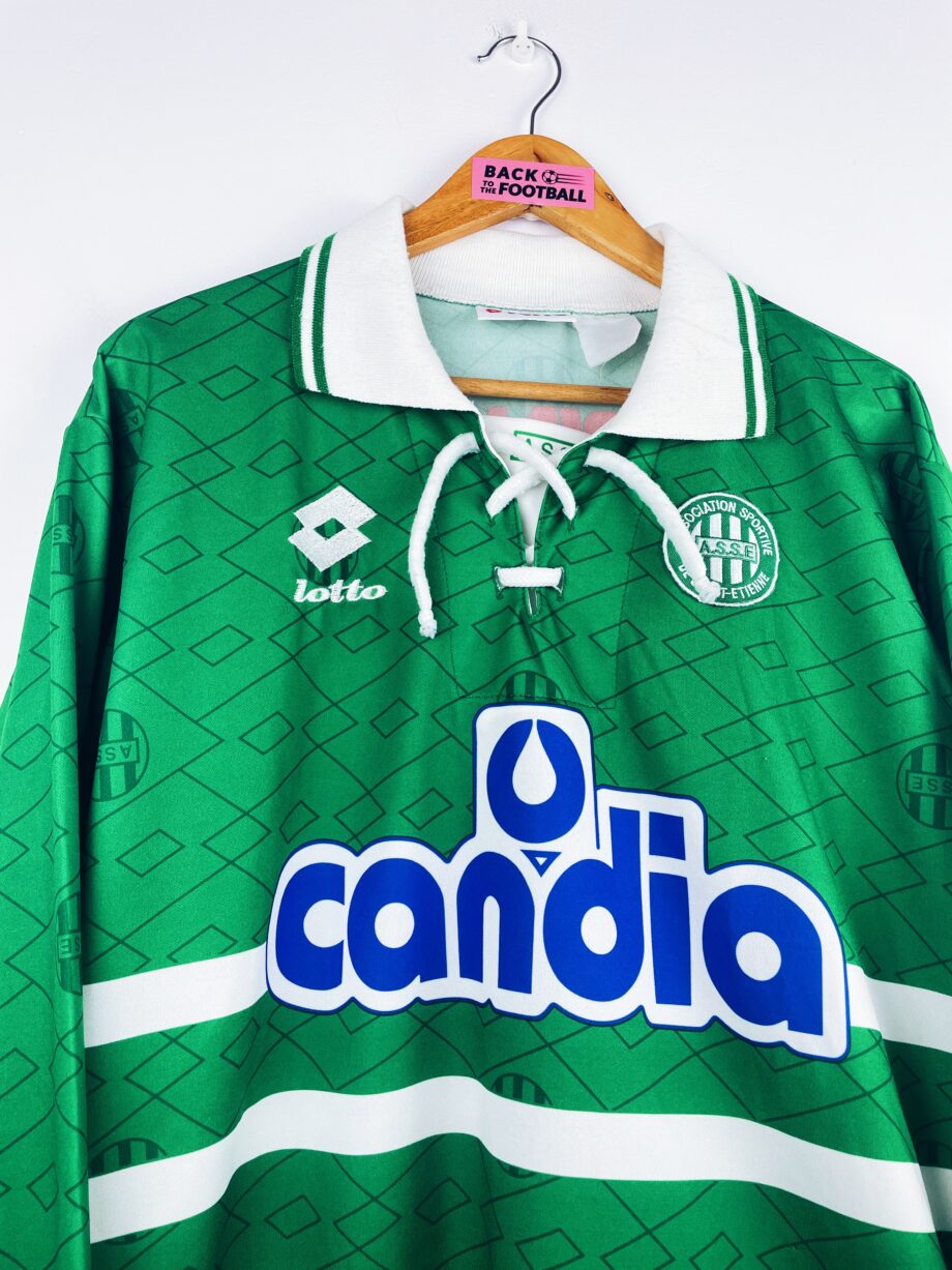 maillot vintage domicile de l'AS Saint-Etienne 1995/1997 manches longues issu du stock pro (player issue)