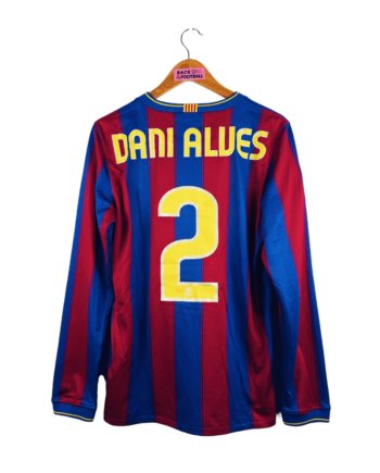 maillot vintage domicile de Barcelone 2009/2010 manches longues floqué Dani Alves #2