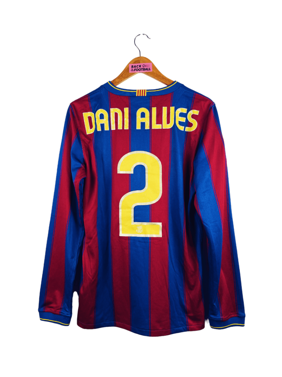 maillot vintage domicile de Barcelone 2009/2010 manches longues floqué Dani Alves #2