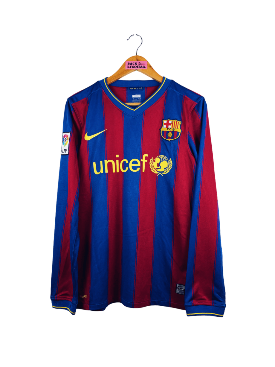 maillot vintage domicile de Barcelone 2009/2010 manches longues floqué Dani Alves #2