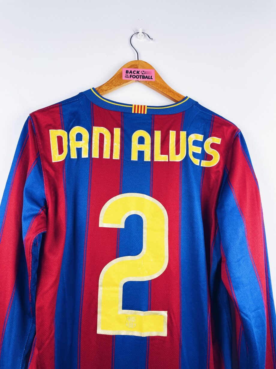 maillot vintage domicile de Barcelone 2009/2010 manches longues floqué Dani Alves #2