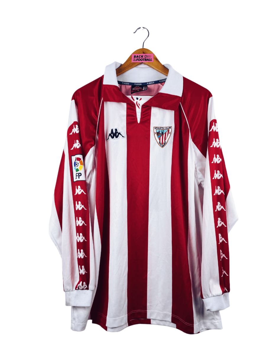 maillot vintage domicile de l'Athletic Bilbao 1998/1999 manches longues porté (match worn) par Etxeberria #17