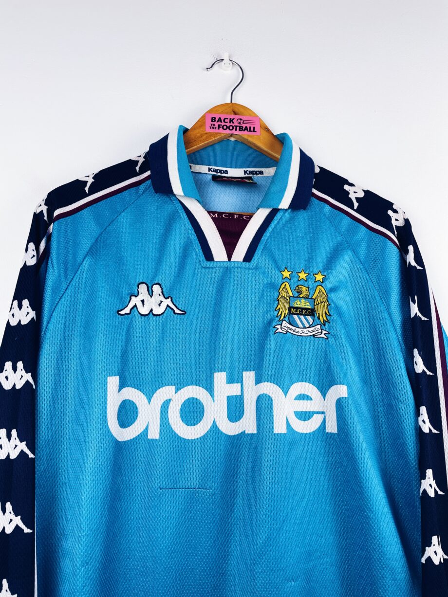 maillot vintage domicile Manchester City 1997/1999 manches longues