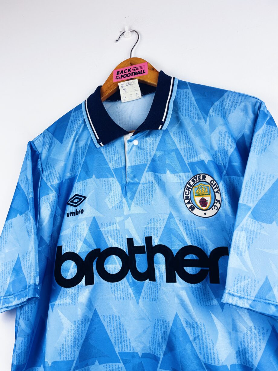 maillot vintage domicile Manchester City 1989/1991