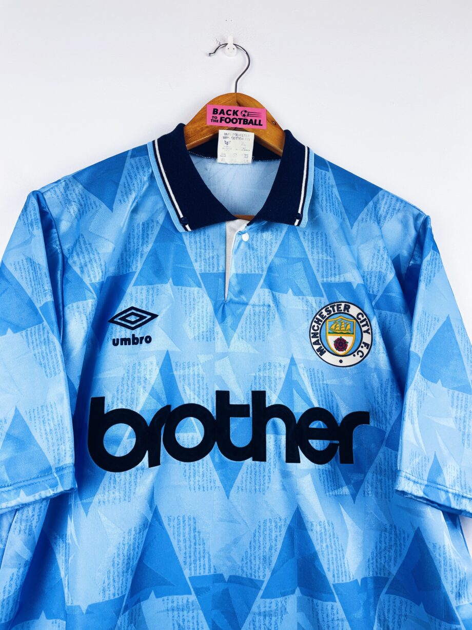 maillot vintage domicile Manchester City 1989/1991