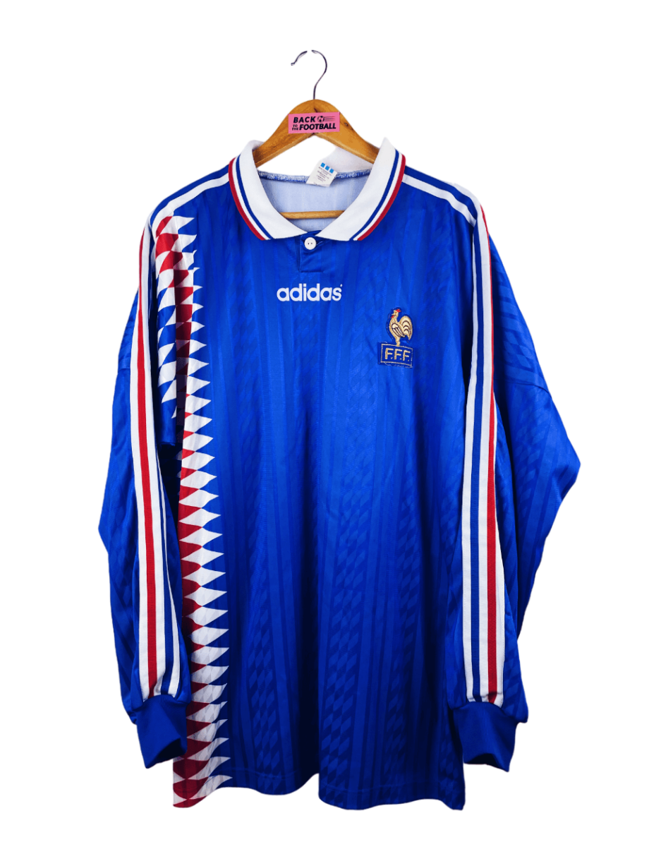 maillot vintage domicile équipe de France 1994 manches longues floqué #20 issu du stock pro (player issue)