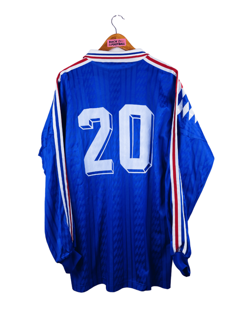 maillot vintage domicile équipe de France 1994 manches longues floqué #20 issu du stock pro (player issue)