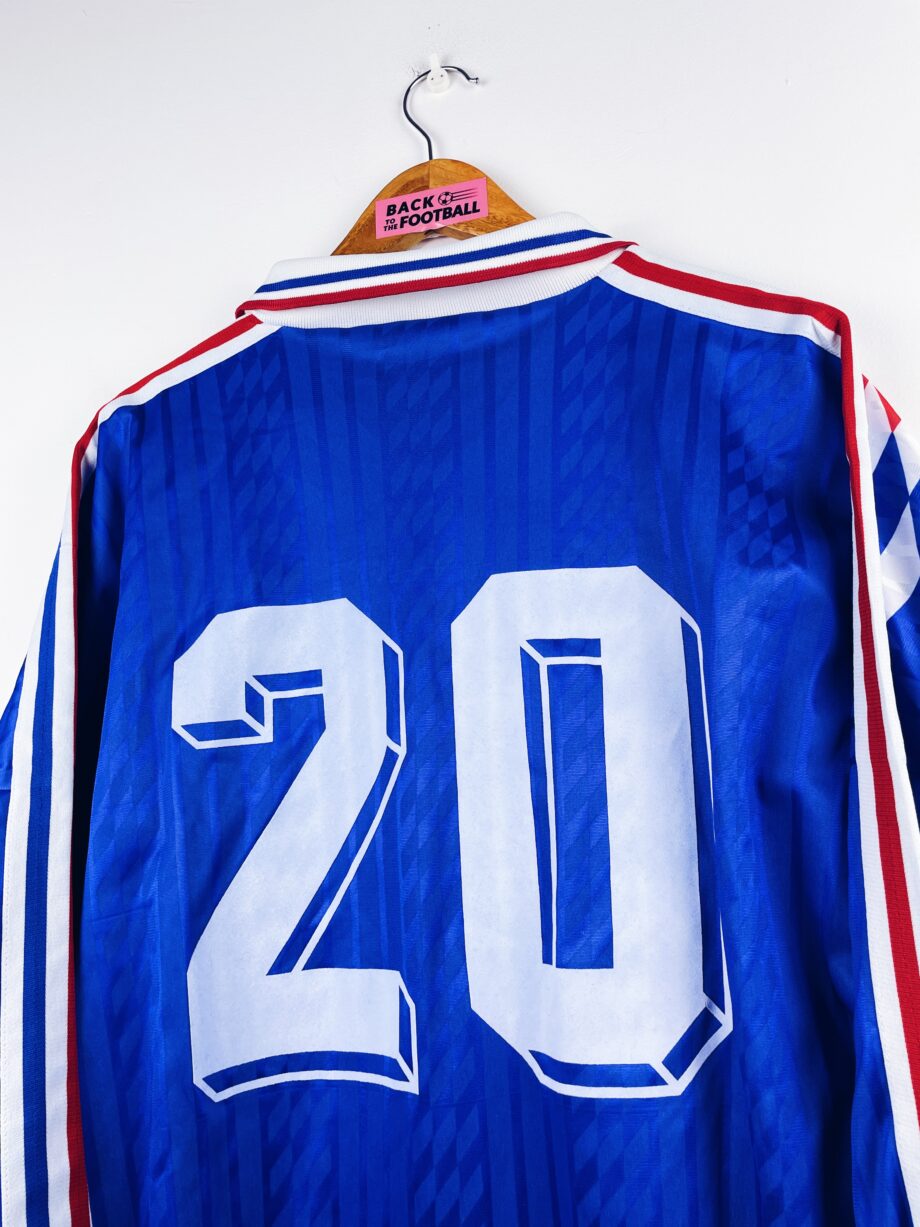 maillot vintage domicile équipe de France 1994 manches longues floqué #20 issu du stock pro (player issue)