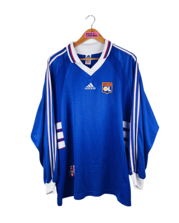 maillot vintage extérieur de l'OL 1998/2000 manches longues préparé pour le numéro 4 (match issue)