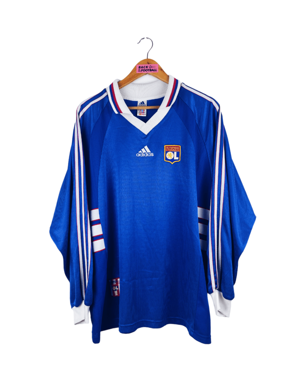 maillot vintage extérieur de l'OL 1998/2000 manches longues préparé pour le numéro 4 (match issue)