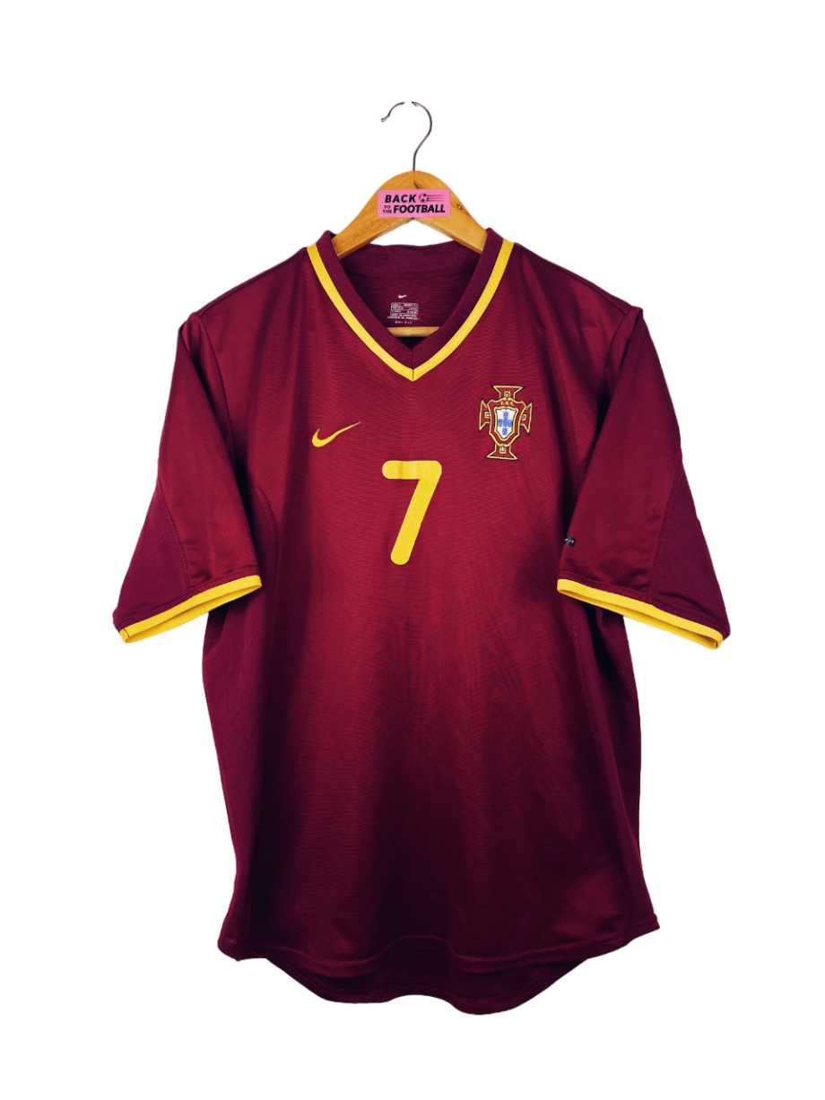 maillot vintage domicile Portugal 2000 floqué Figo #7