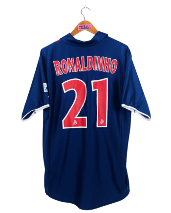 maillot vintage domicile du PSG 2001/2002 floqué Ronaldinho #21