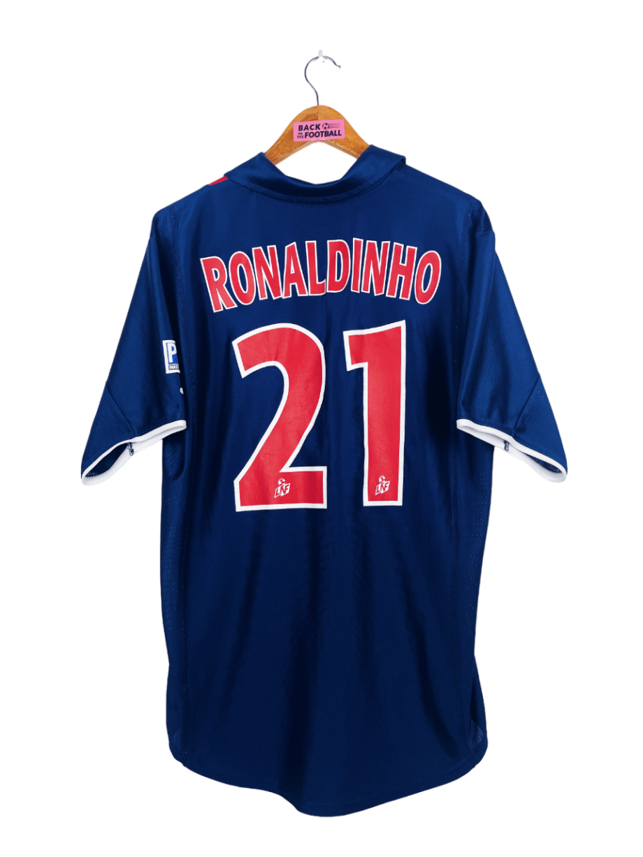 maillot vintage domicile du PSG 2001/2002 floqué Ronaldinho #21