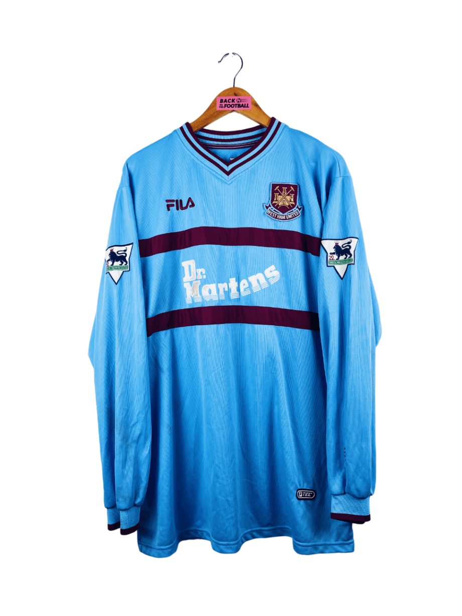 maillot vintage extérieur de West Ham 2001/2003 manches longues porté (match worn) par Schemmel #30