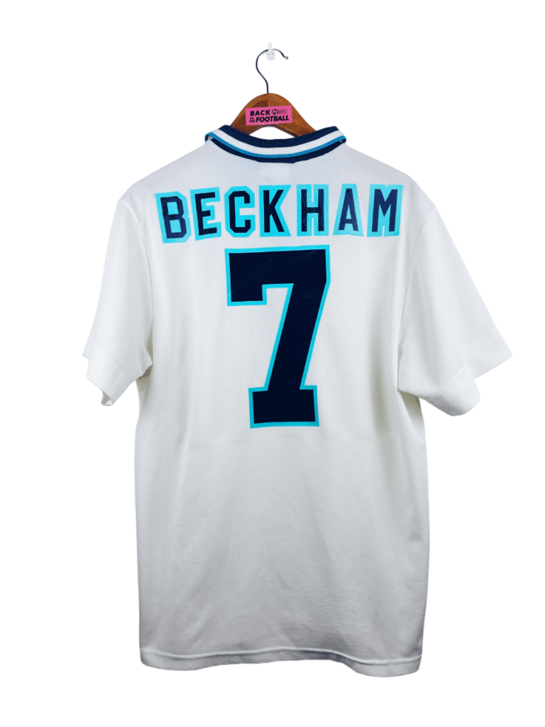 Maillot Angleterre 1997-1999 #7 Beckham - Umbro, Taille M, Occasion, Domicile Blanc