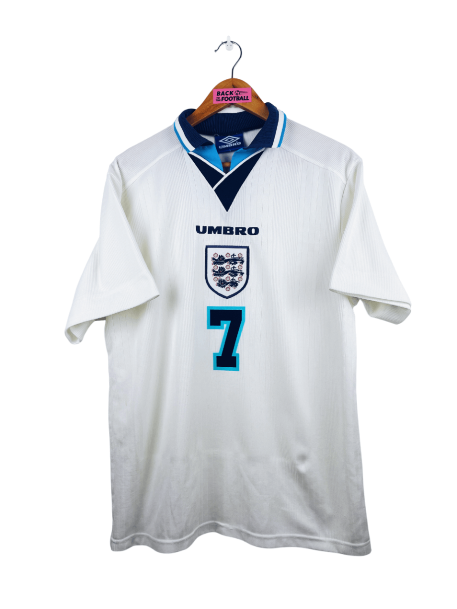 maillot vintage domicile Angleterre 1995/1997 floqué Beckham #7