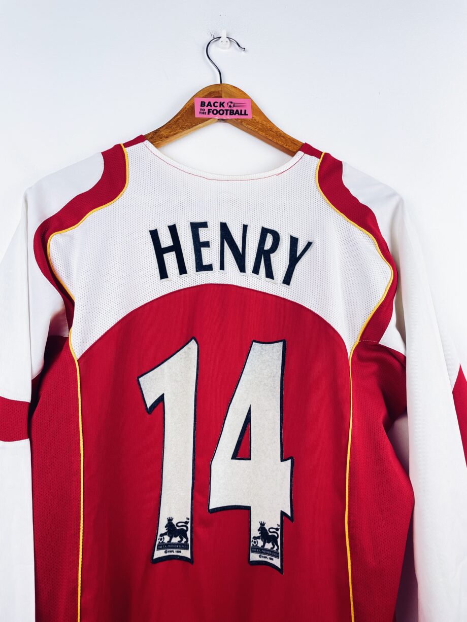 maillot vintage domicile Arsenal 2004/2005 manches longues floqué Henry #14