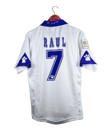 maillot vintage domicile du Real Madrid 1997/1998 floqué Raul #7