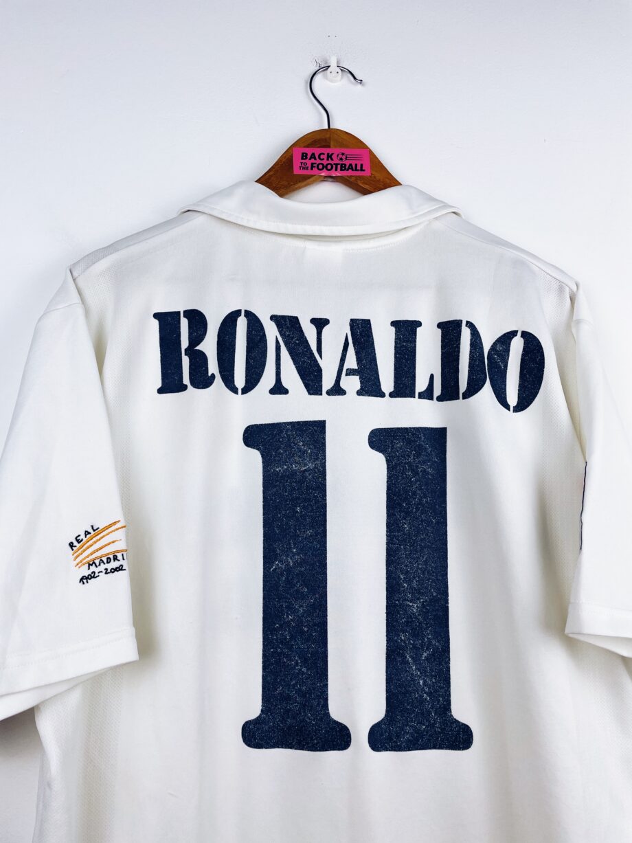 maillot vintage domicile du Real Madrid 2002/2003 centenaire floqué Ronaldo #11