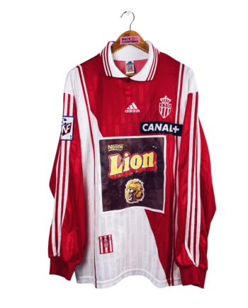 maillot vintage AS Monaco 1998/1999 préparé (match issue) pour le numéro 6 pour la Coupe de la Ligue