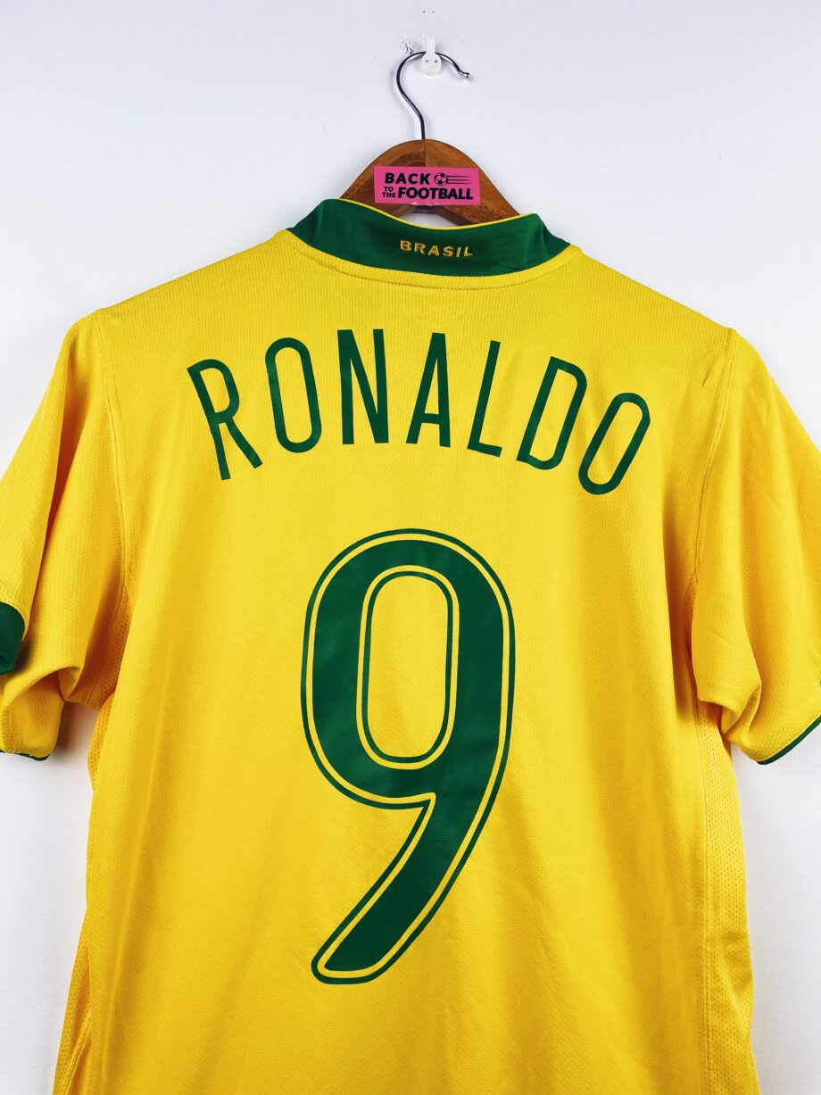 maillot vintage domicile Brésil 2006 floqué Ronaldo #9