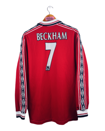 maillot vintage domicile Manchester United 1998/2000 manches longues floqué Beckham #7