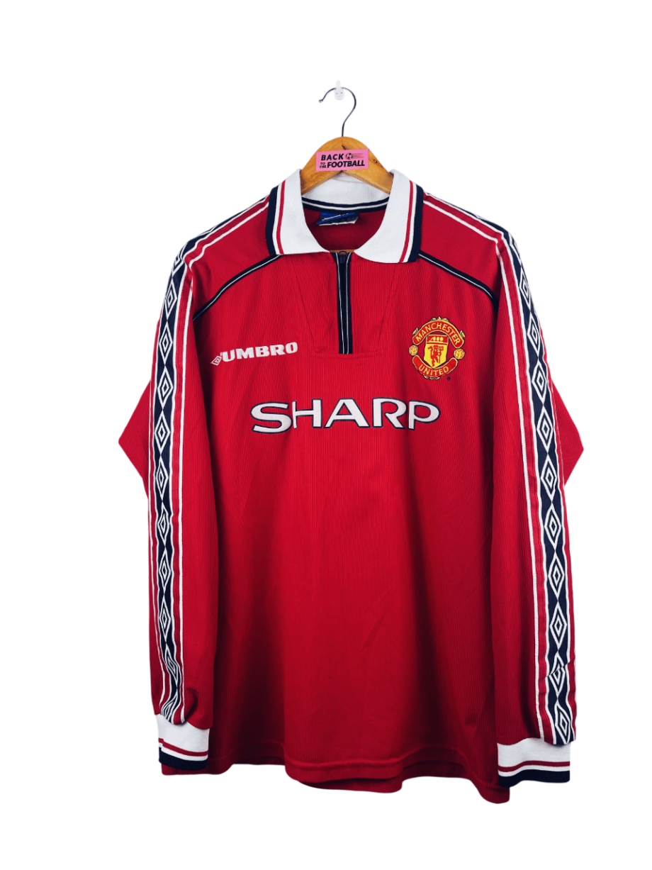 maillot vintage domicile Manchester United 1998/2000 manches longues floqué Beckham #7