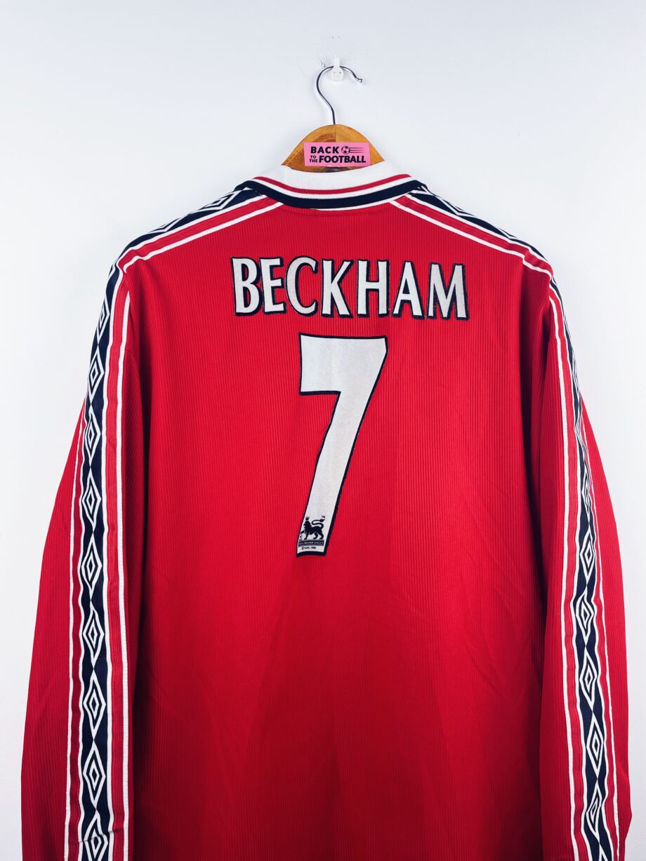 maillot vintage domicile Manchester United 1998/2000 manches longues floqué Beckham #7