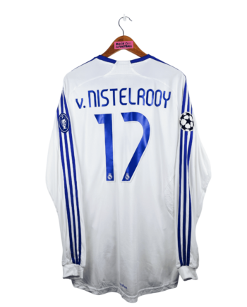 maillot vintage domicile Real Madrid 2007/2008 manches longues floqué v. Nistelrooy #17