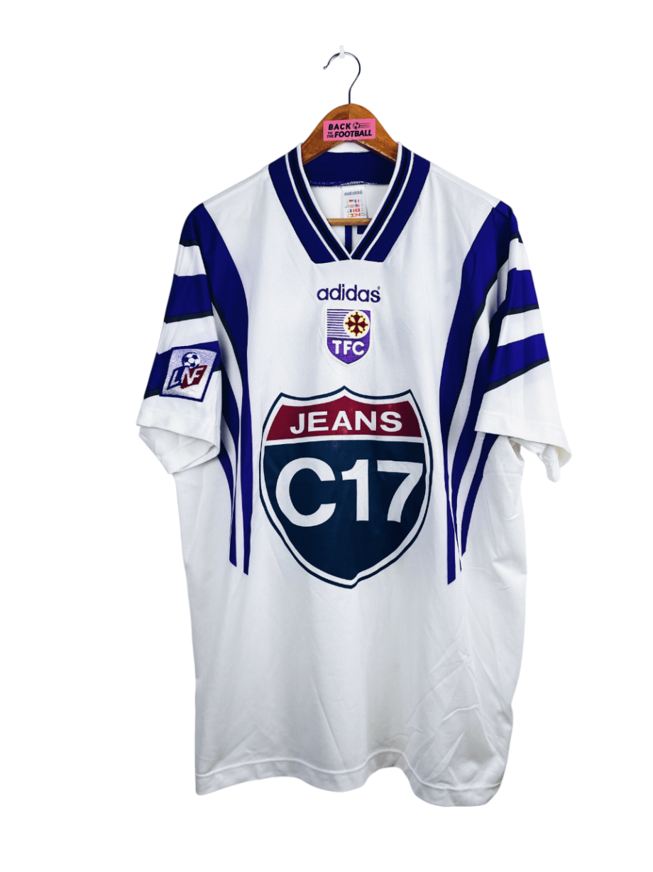 maillot vintage domicile Toulouse FC 1997/1998 préparé (match issue) ou porté (match worn) par Strzelczak #27