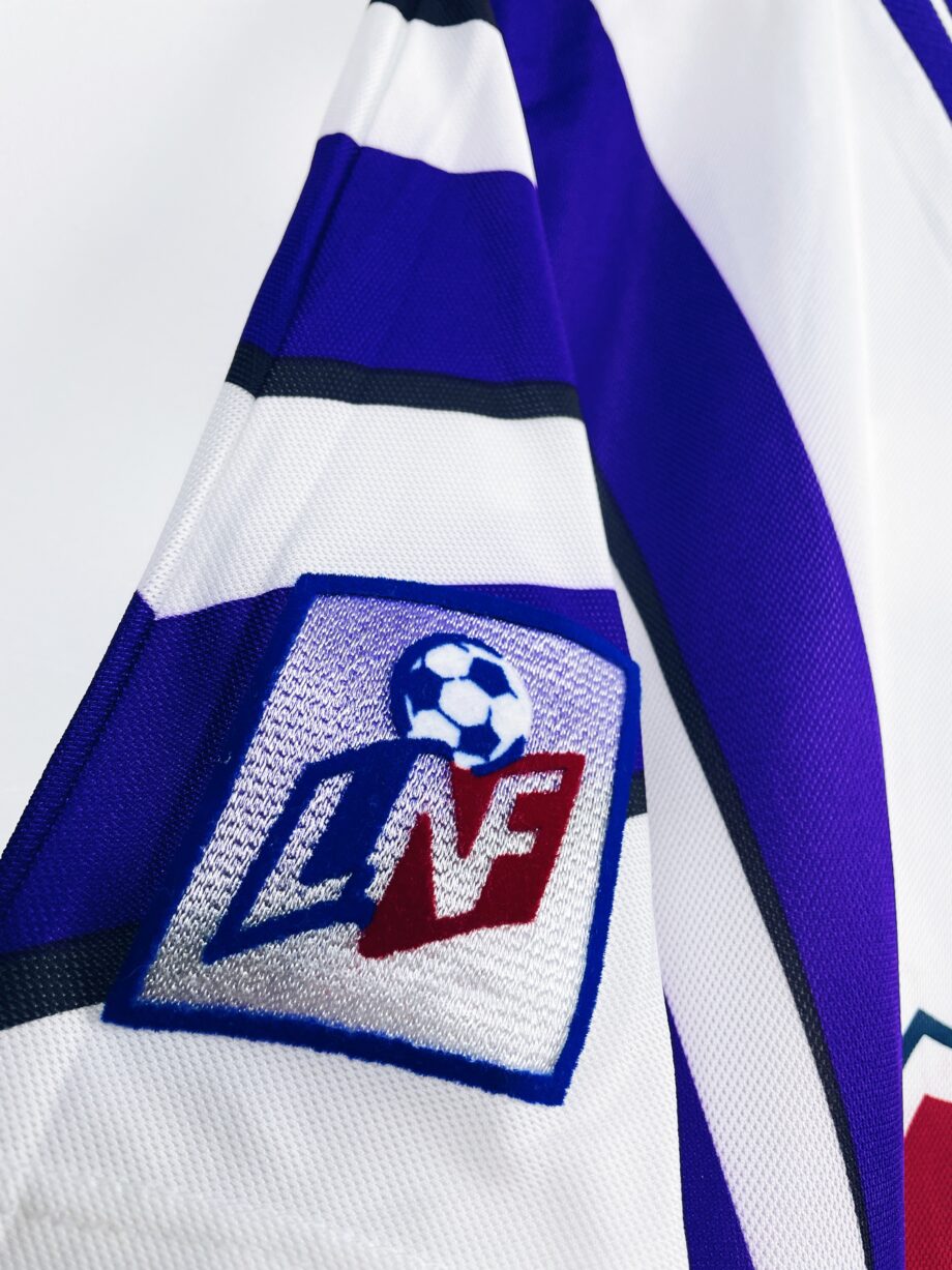 maillot vintage domicile Toulouse FC 1997/1998 préparé (match issue) ou porté (match worn) par Strzelczak #27