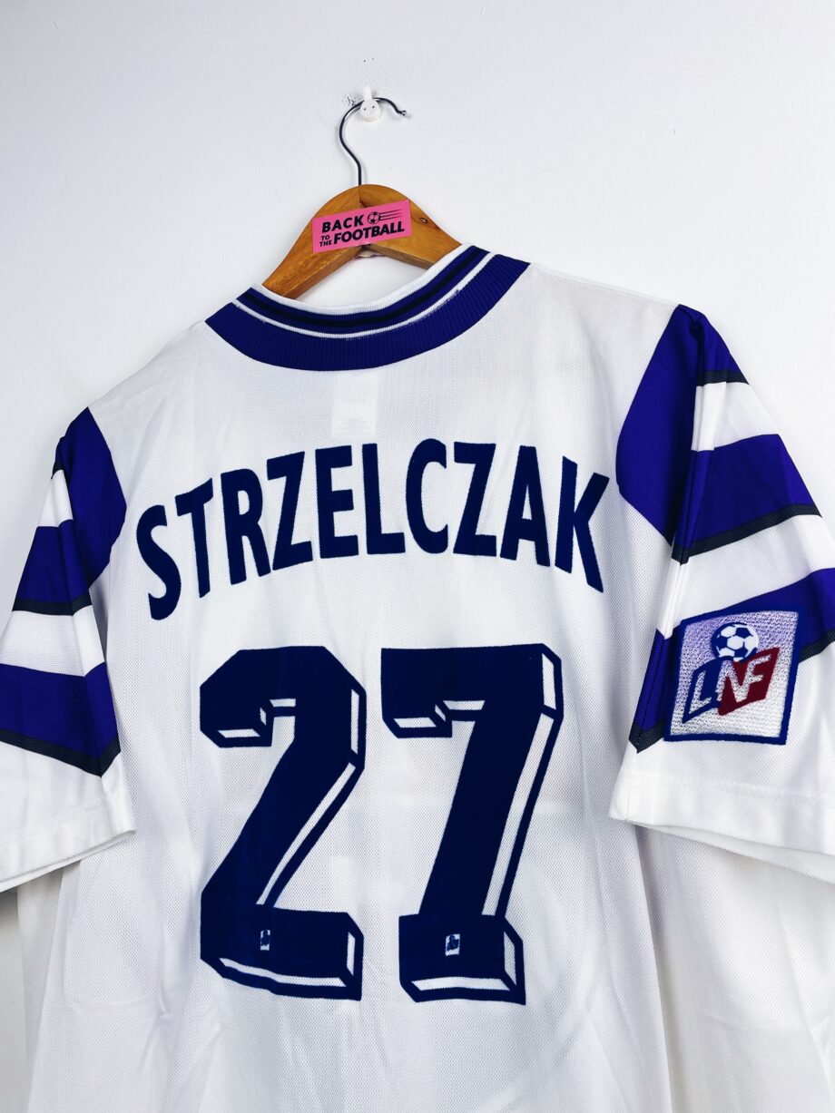 maillot vintage domicile Toulouse FC 1997/1998 préparé (match issue) ou porté (match worn) par Strzelczak #27