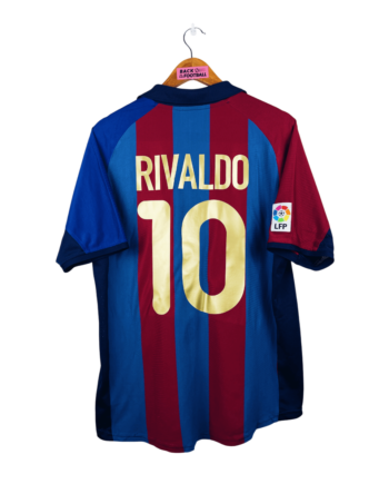 maillot vintage domicile Barcelone 2001/2002 floqué Rivaldo #10