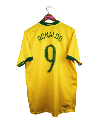 maillot vintage domicile Brésil 2006 floqué Ronaldo #9