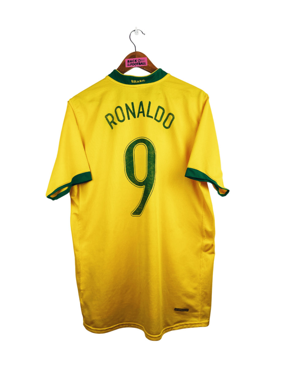 maillot vintage domicile Brésil 2006 floqué Ronaldo #9