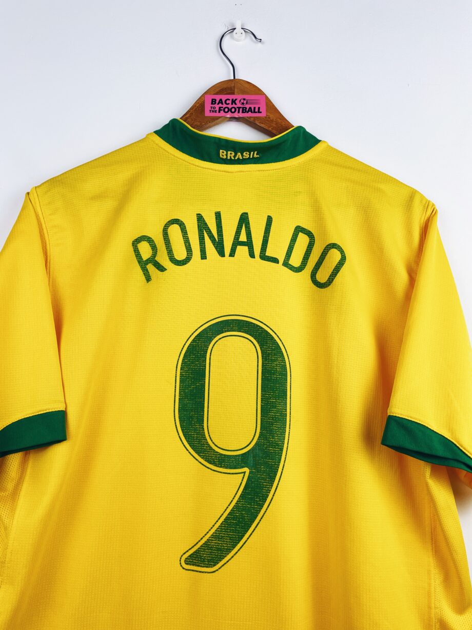 maillot vintage domicile Brésil 2006 floqué Ronaldo #9