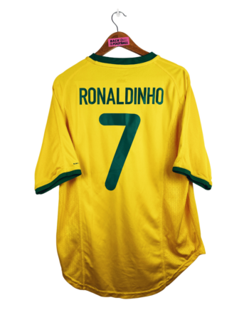 maillot vintage domicile Brésil 2000 floqué Ronaldinho #7