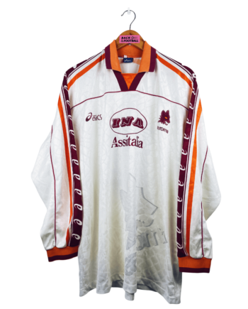 maillot vintage extérieur AS Roma 1995/1996 manches longues préparé (match issue) ou porté (match worn) par le numéro 15