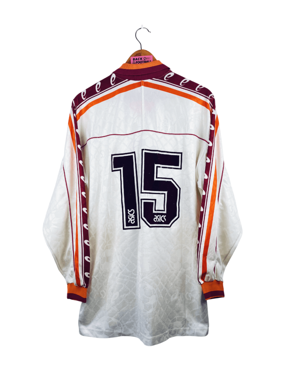 maillot vintage extérieur AS Roma 1995/1996 manches longues préparé (match issue) ou porté (match worn) par le numéro 15