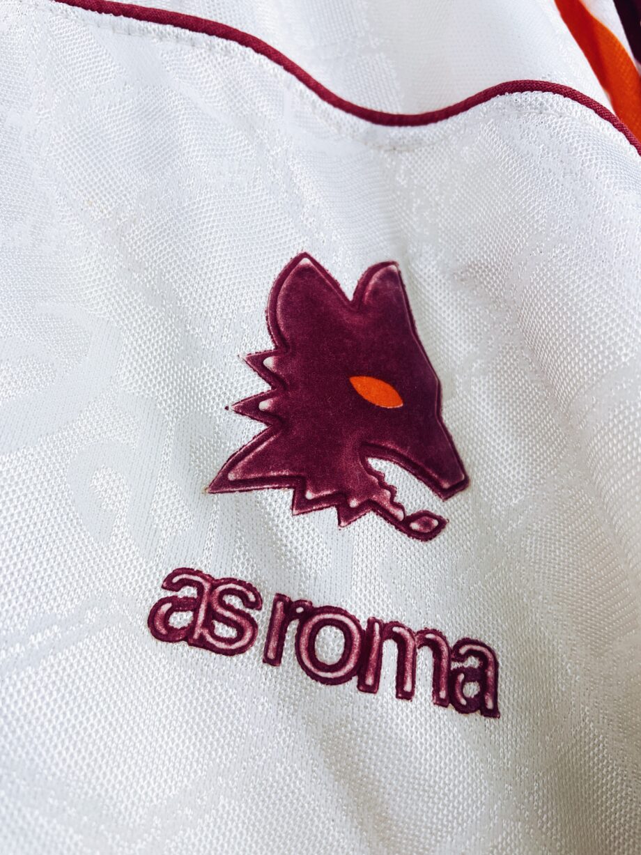 maillot vintage extérieur AS Roma 1995/1996 manches longues préparé (match issue) ou porté (match worn) par le numéro 15