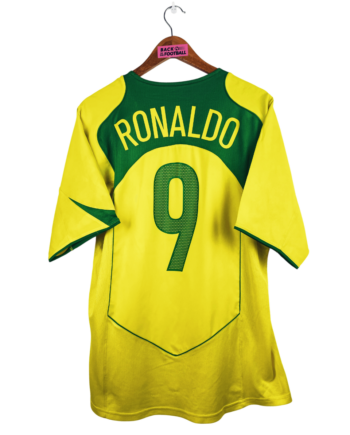 maillot vintage domicile Brésil 2004 floqué Ronaldo #9