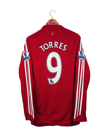 maillot vintage domicile Liverpool 2008/2010 manches longues floqué Torres #9