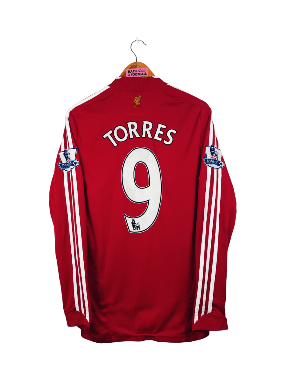 maillot vintage domicile Liverpool 2008/2010 manches longues floqué Torres #9