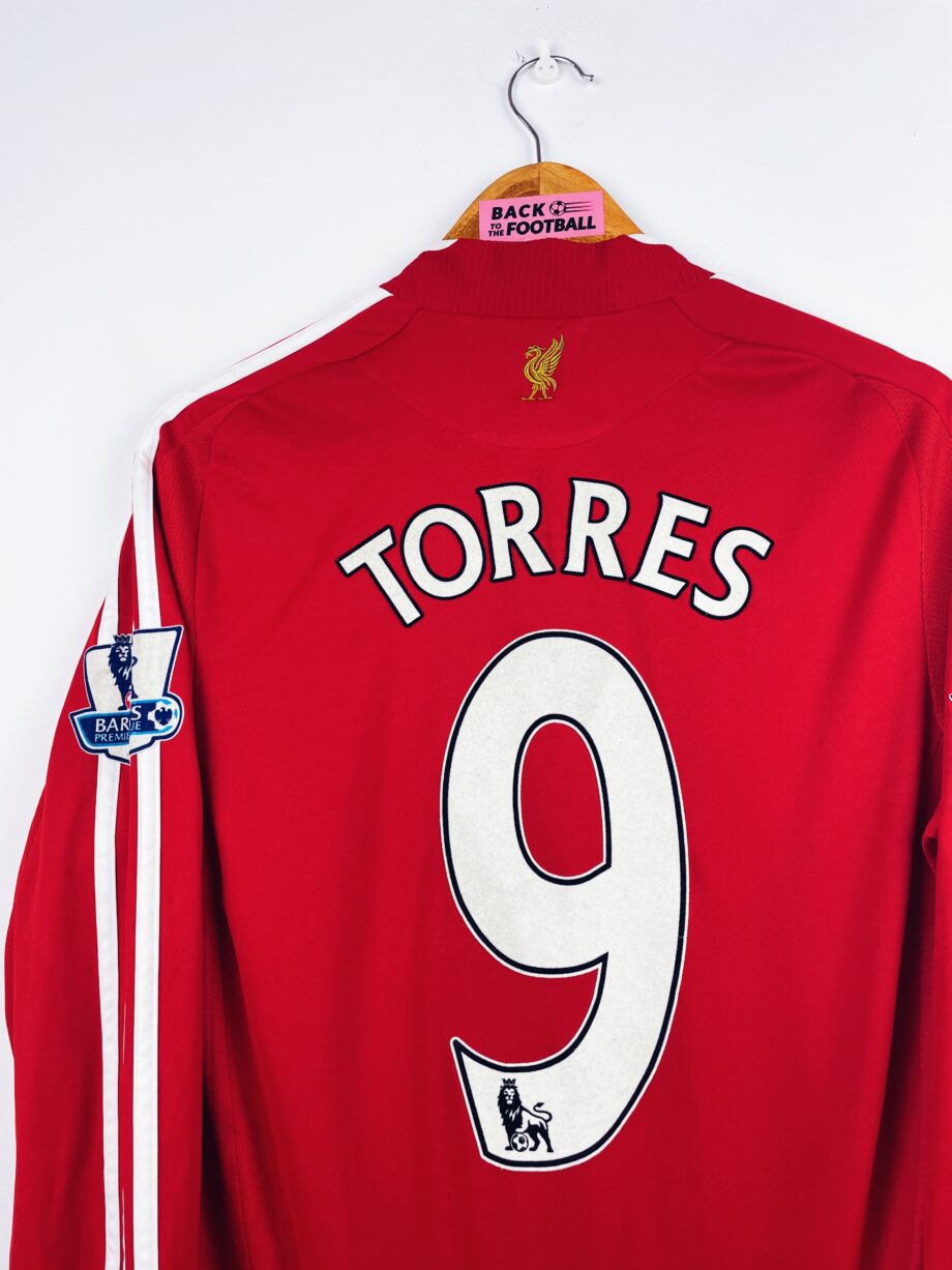 maillot vintage domicile Liverpool 2008/2010 manches longues floqué Torres #9