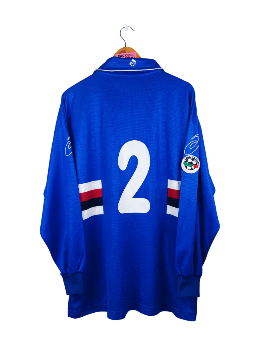 maillot vintage domicile Sampdoria 1999/2000 manches longues préparé (match issue) pour le numéro 2